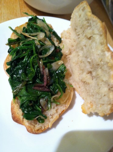 grifters sauteed arugula and ramps 2